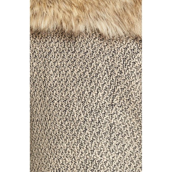 🆕 DENA Tweed and Faux Fur Vest Brown Beige Large - Picture 4 of 12